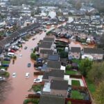 Video. Havadan video: Claudia fırtınası Monmouth’u sel bastı, Galler kasabasının büyük kısmı sular altında